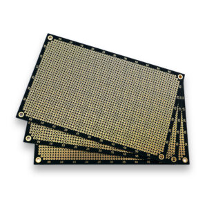 PROTOPATCH® Premium Lochrasterplatinen (3er Pack) | 160 x 100 mm | Doppelseitig | Runde Pads | Schwarz | PTH | 2,54 mm Rastermaß