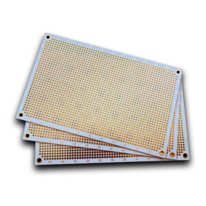 PROTOPATCH® Premium Lochrasterplatinen (3er Pack) | 160 x 100 mm | Doppelseitig | Runde Pads | Weiß | PTH | 2,54 mm Rastermaß