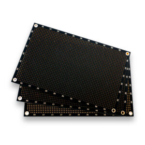 PROTOPATCH® Premium Lochrasterplatinen (3er Pack) | 160 x 100 mm | Einseitig | Runde Pads | Schwarz | PTH | 2,54 mm Rastermaß