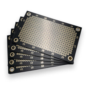 PROTOPATCH® Premium Lochrasterplatinen (5er Pack) | 80 x 50 mm | Doppelseitig | Runde Pads | Schwarz | PTH | 2,54 mm Rastermaß