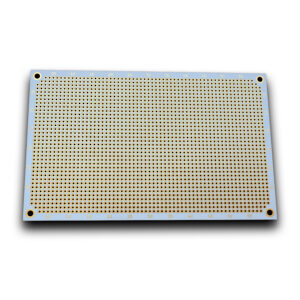 PROTOPATCH® Premium Lochrasterplatine | 160 x 100 mm | Doppelseitig | Runde Pads | Weiß | PTH | 2,54 mm Rastermaß