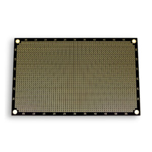 PROTOPATCH® Premium Lochrasterplatine | 160 x 100 mm | Doppelseitig | Quadratische Pads | Schwarz | NPTH | 2,54 mm Rastermaß